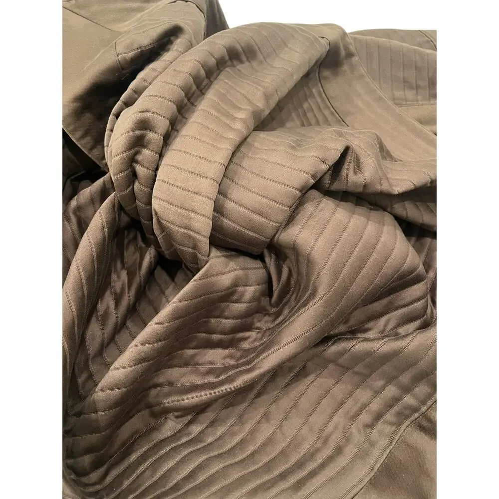 Washed Cotton Quilt: Queen Coverlet Blanket Bedding Set Shams Chocolate